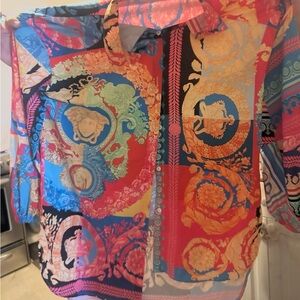 Colorful Baroque Print Blouse
